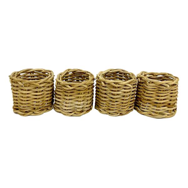 at home Set of 4 Natural Rattan Napkin Rings
