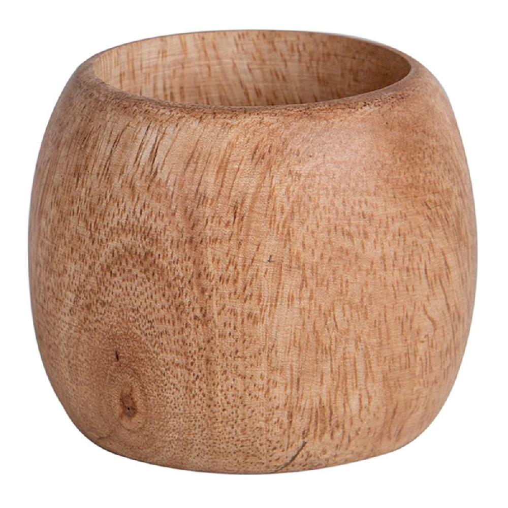 At Home Set Of 4 Natural Wooden Napkin Rings