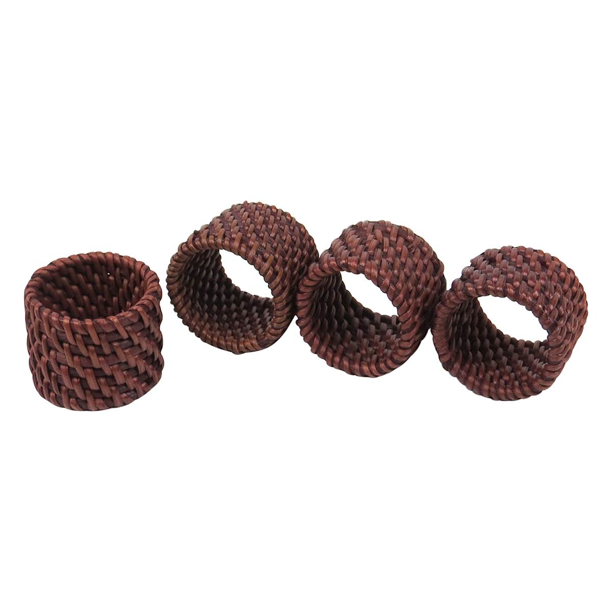 At Home Set Of 4 Rattan Napkin Rings