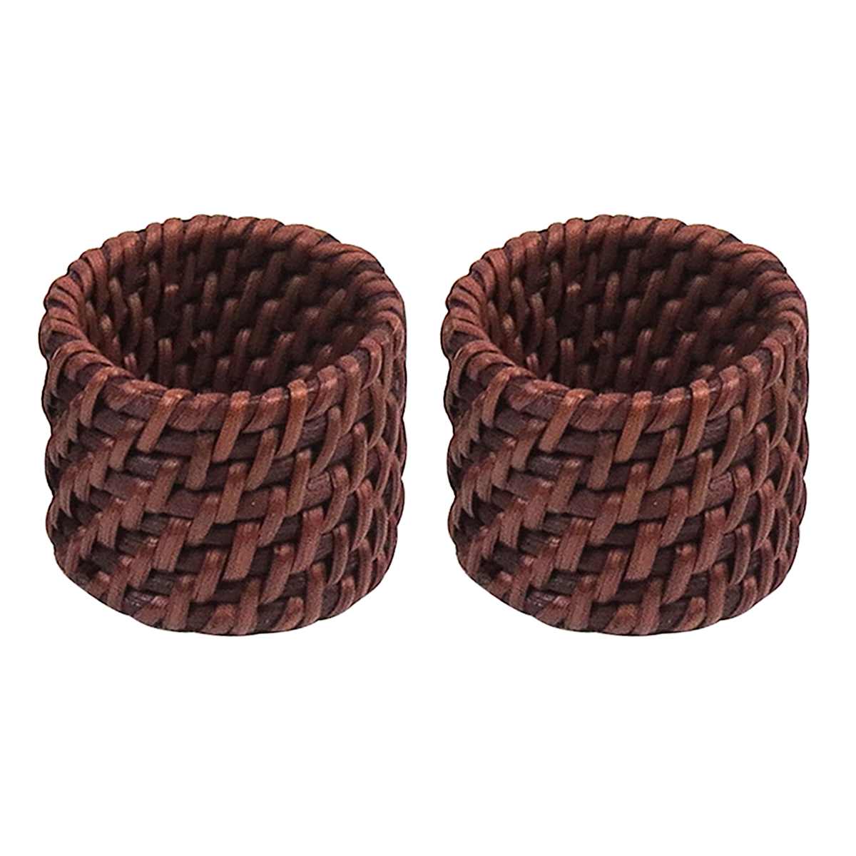 At Home Set Of 4 Rattan Napkin Rings