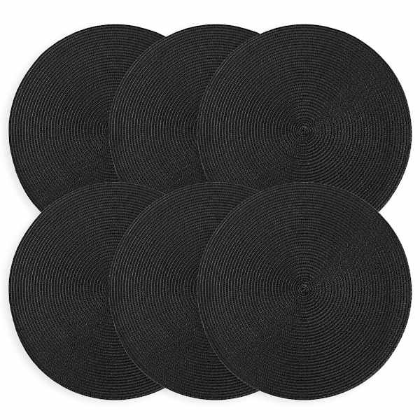 at home Set of 6 Veranda Black Placemats 15"