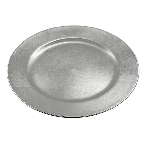 at home Shiny Silver Charger Plate 13"