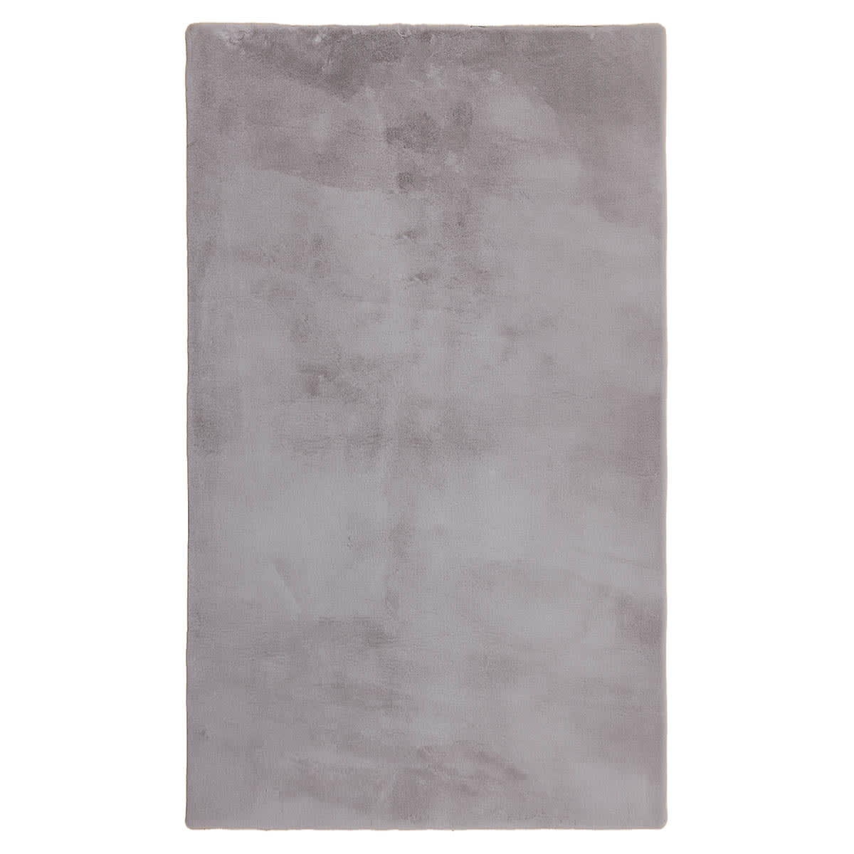 At Home Silver Faux Rabbit Fur Accent Rug 27x45