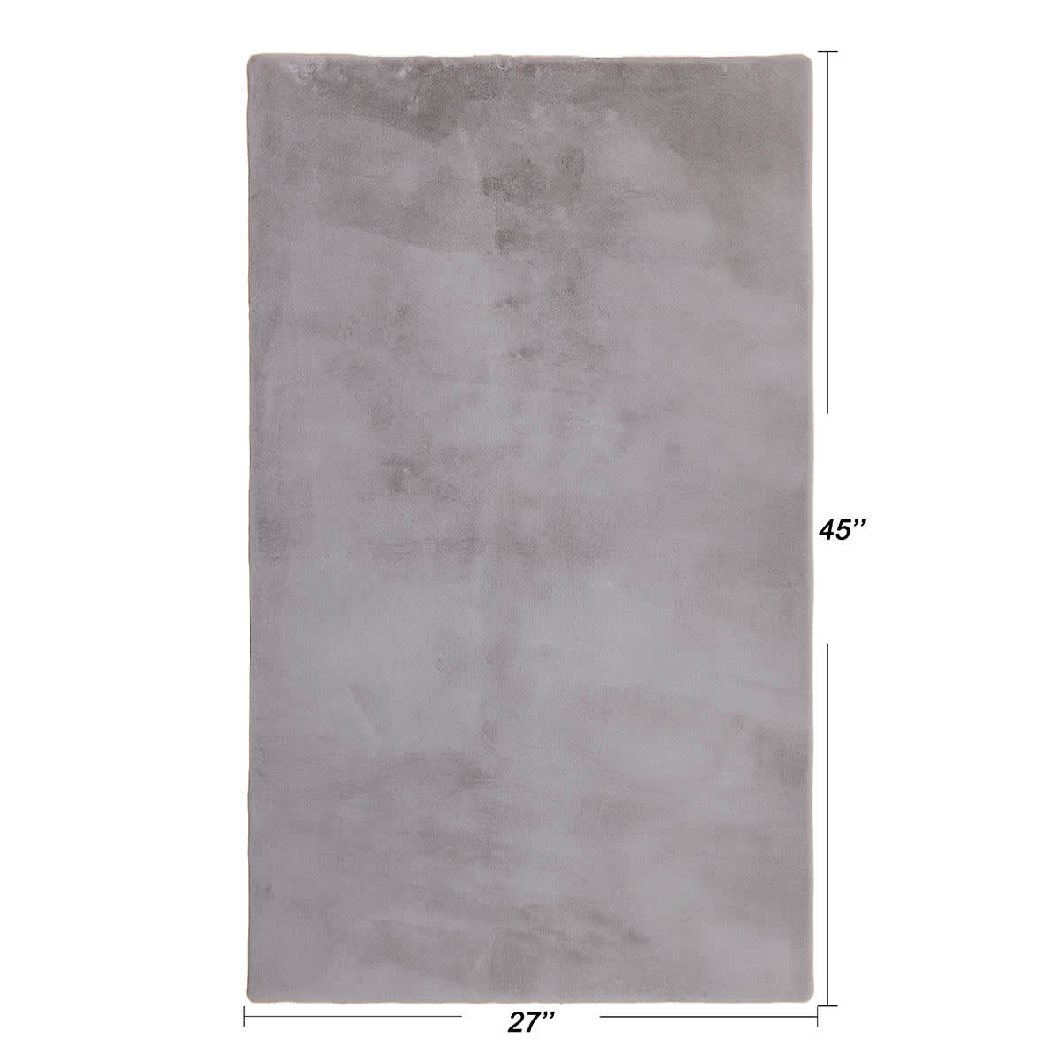 At Home Silver Faux Rabbit Fur Accent Rug 27x45