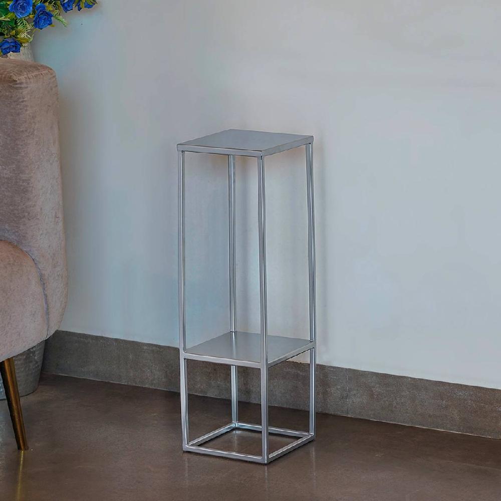 At Home Silver Iron Metal Riser 23"