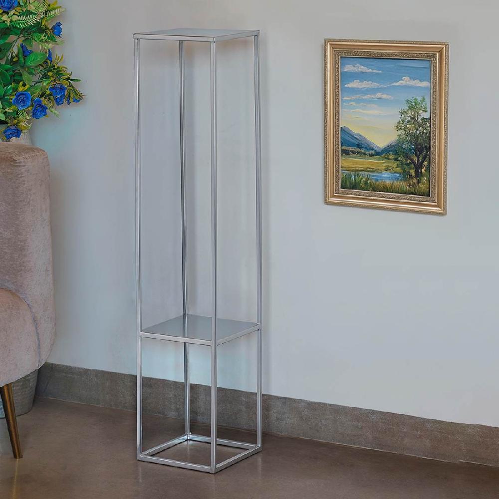 At Home Silver Iron Metal Riser 40"