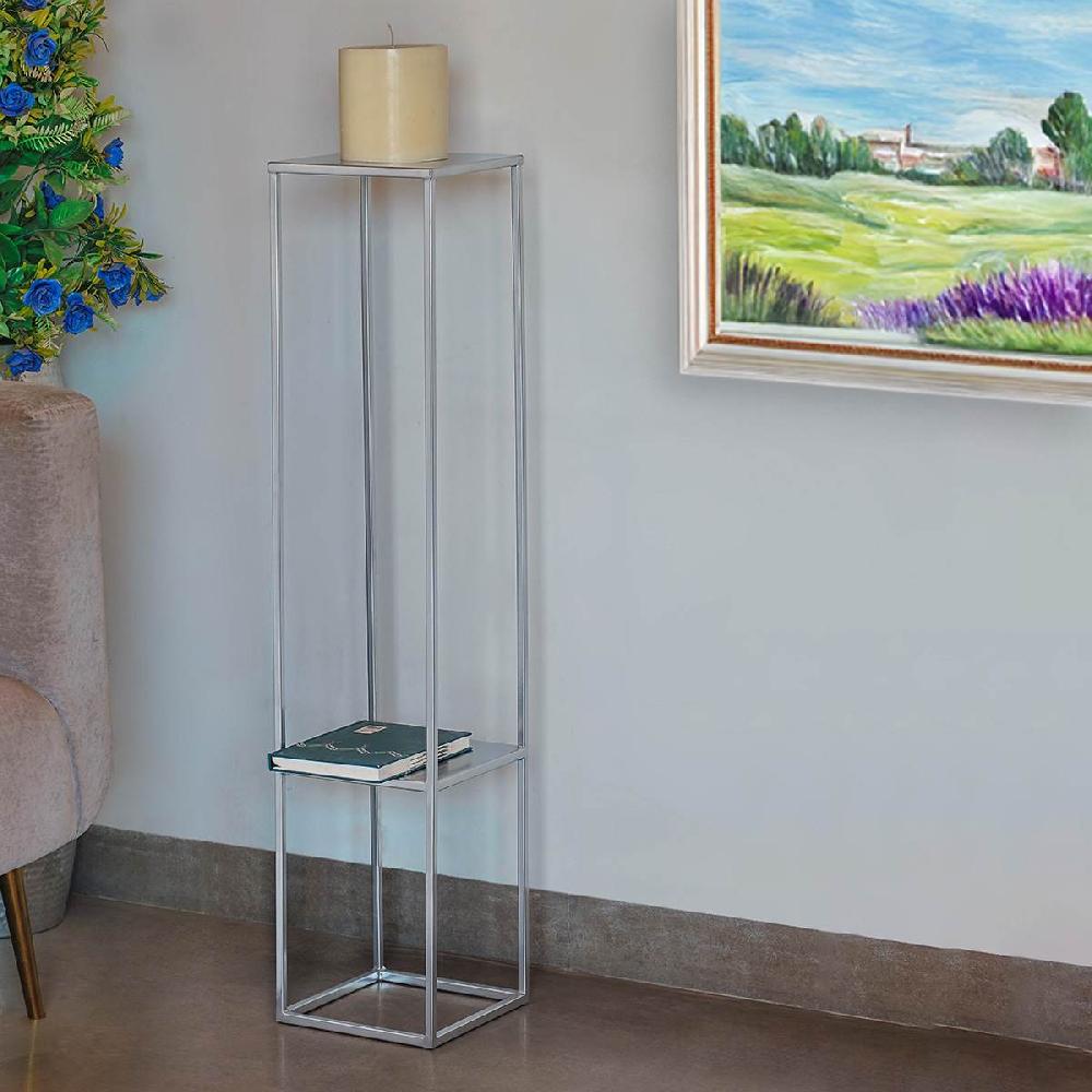 At Home Silver Iron Metal Riser 40"