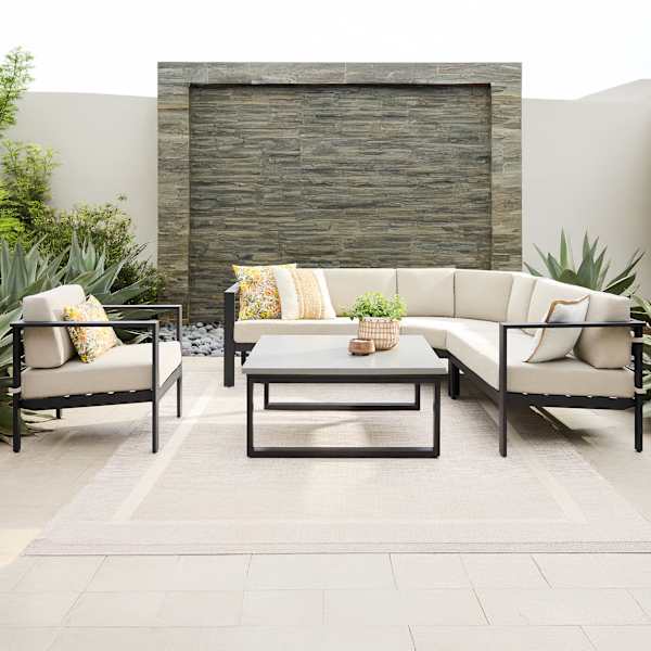 at home Soho Black Steel Patio 4-Piece Set