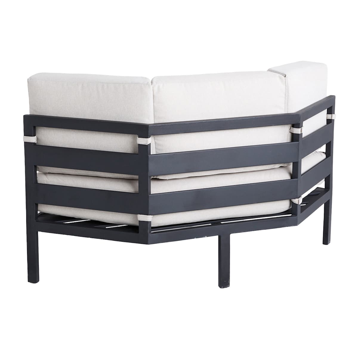 At Home Soho Black Steel Patio Corner Chair