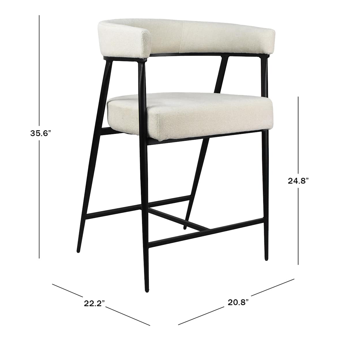 At Home Solana Counter Stool Ivory