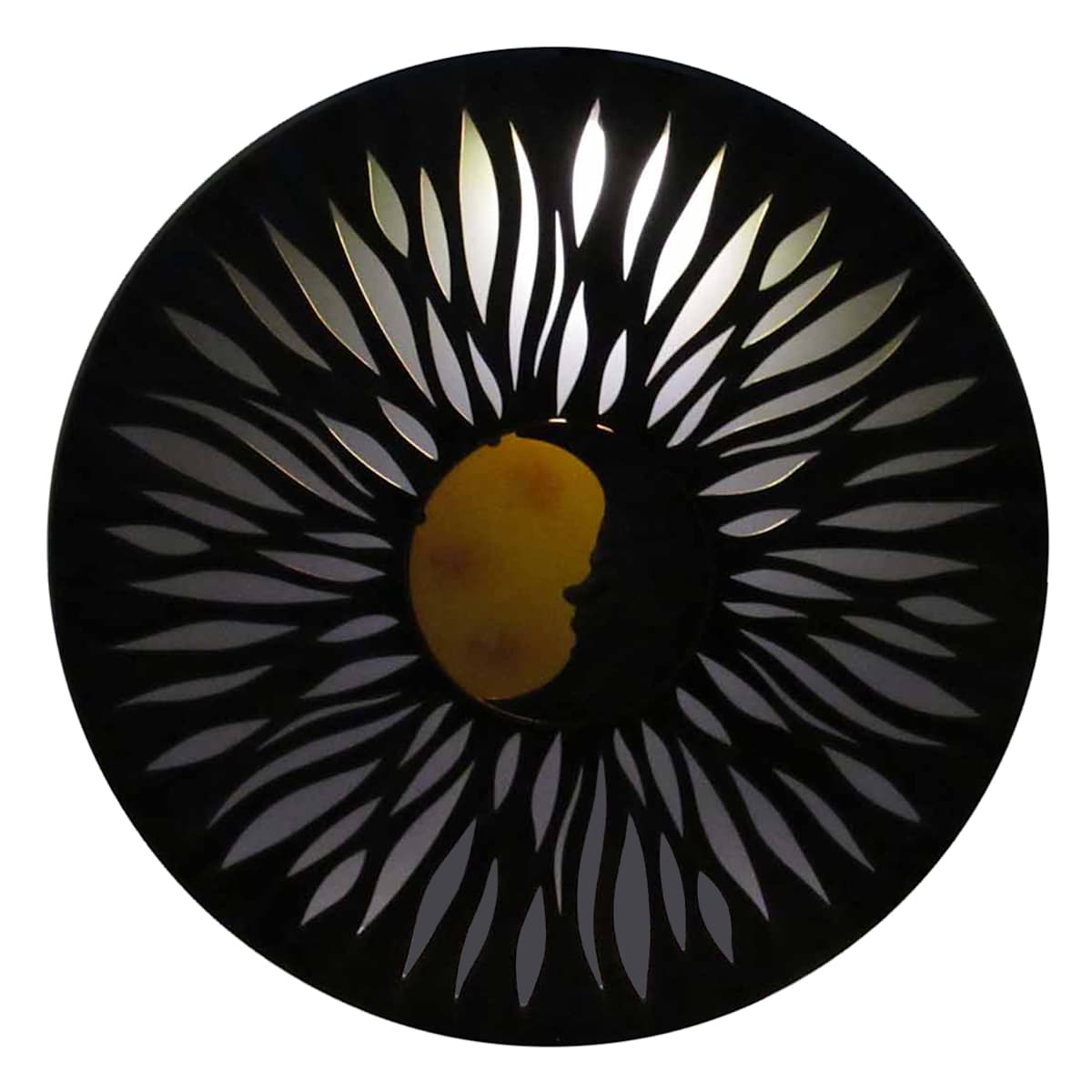 At Home Solar Metal Sun Face Outdoor Wall Decor 23"