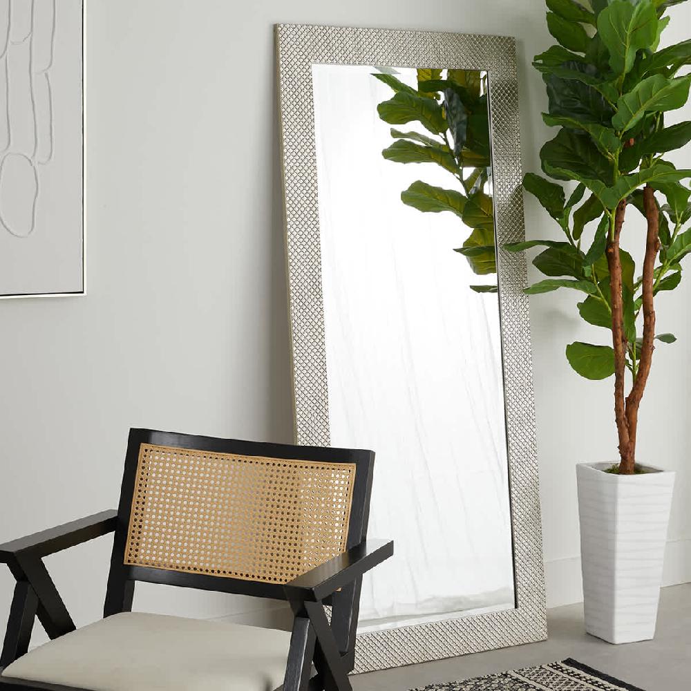 At Home Solid Silver Wood Nest Leaner Mirror 32x68