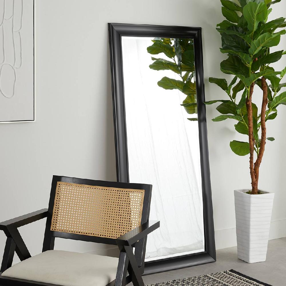 At Home Sophia Black Beveled Leaner Mirror 31x65