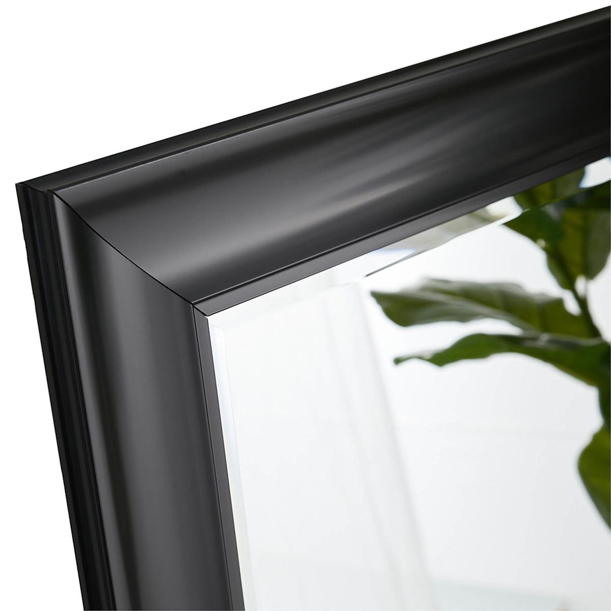 At Home Sophia Black Beveled Leaner Mirror 31x65