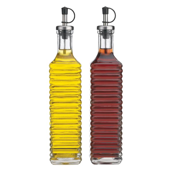 at home Square Ribbed Oil & Vinegar Bottle Set 17oz