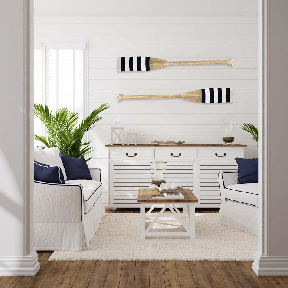 At Home Striped Wooden Oar Wall Decor 6x47