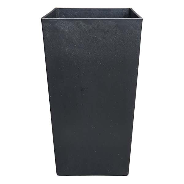 at home Tall Square Black Planter 21"