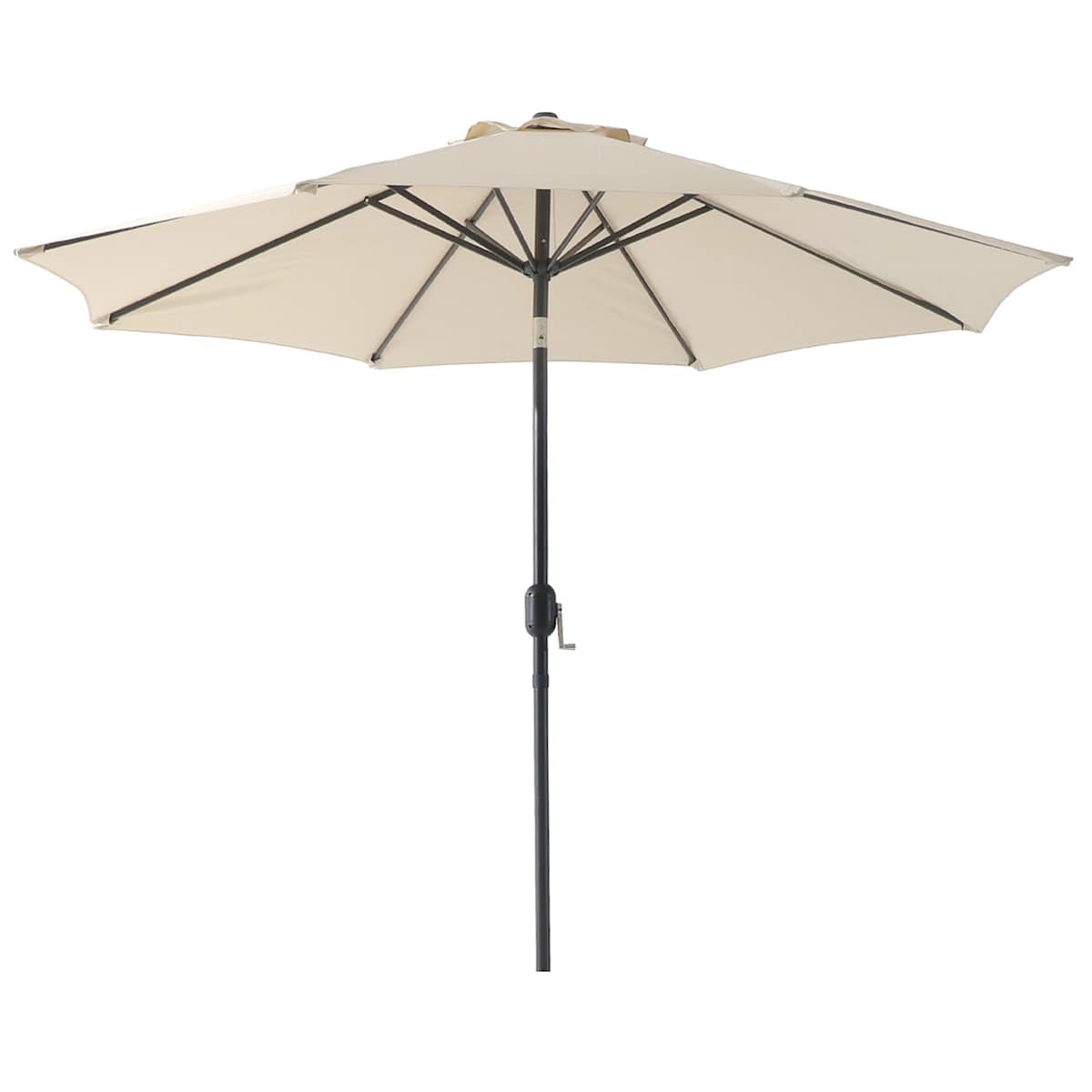 At Home Tan Crank & Tilt Round Patio Umbrella 9'