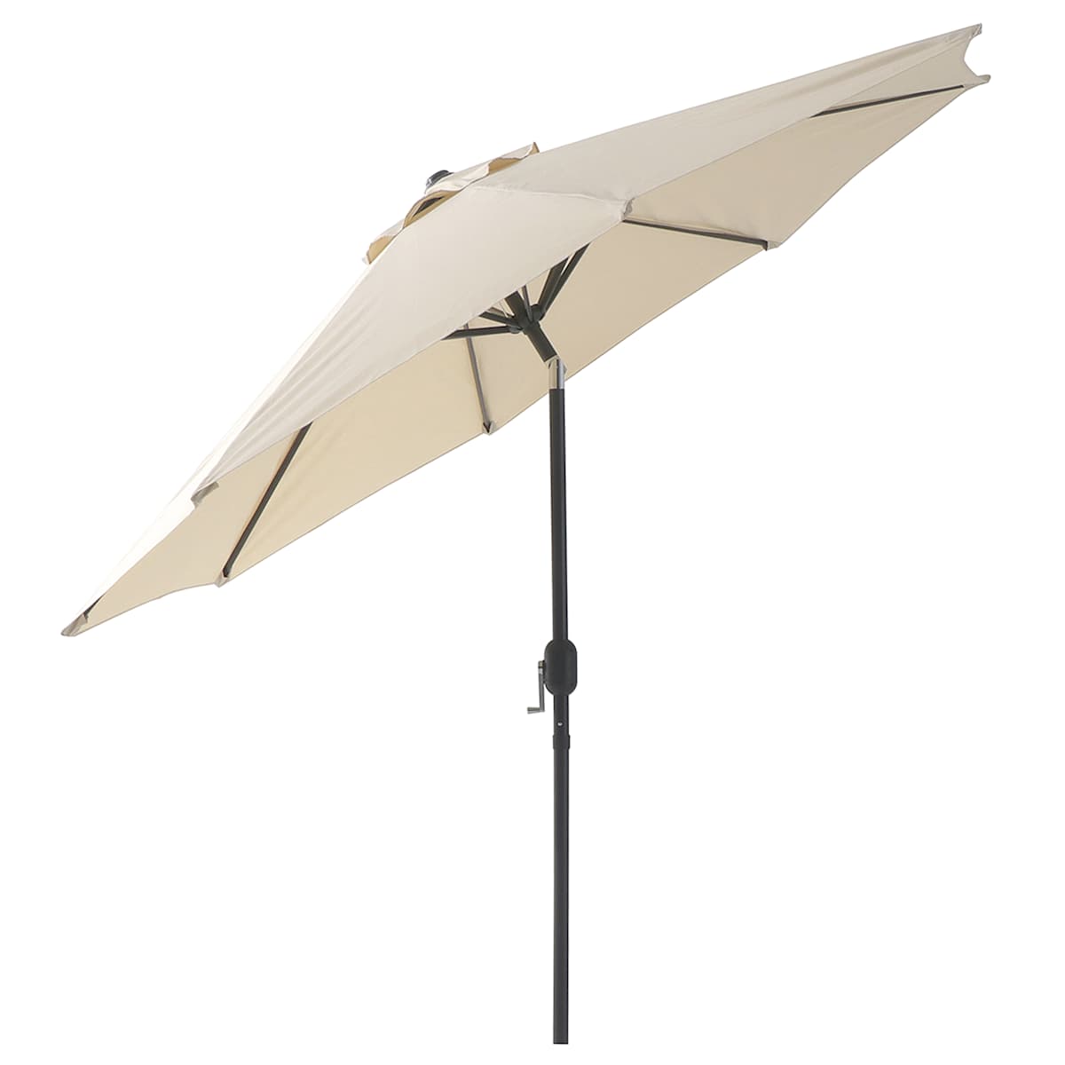 At Home Tan Crank & Tilt Round Patio Umbrella 9'