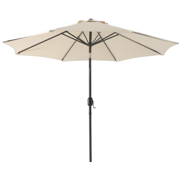at home Tan Crank & Tilt Round Patio Umbrella 9'