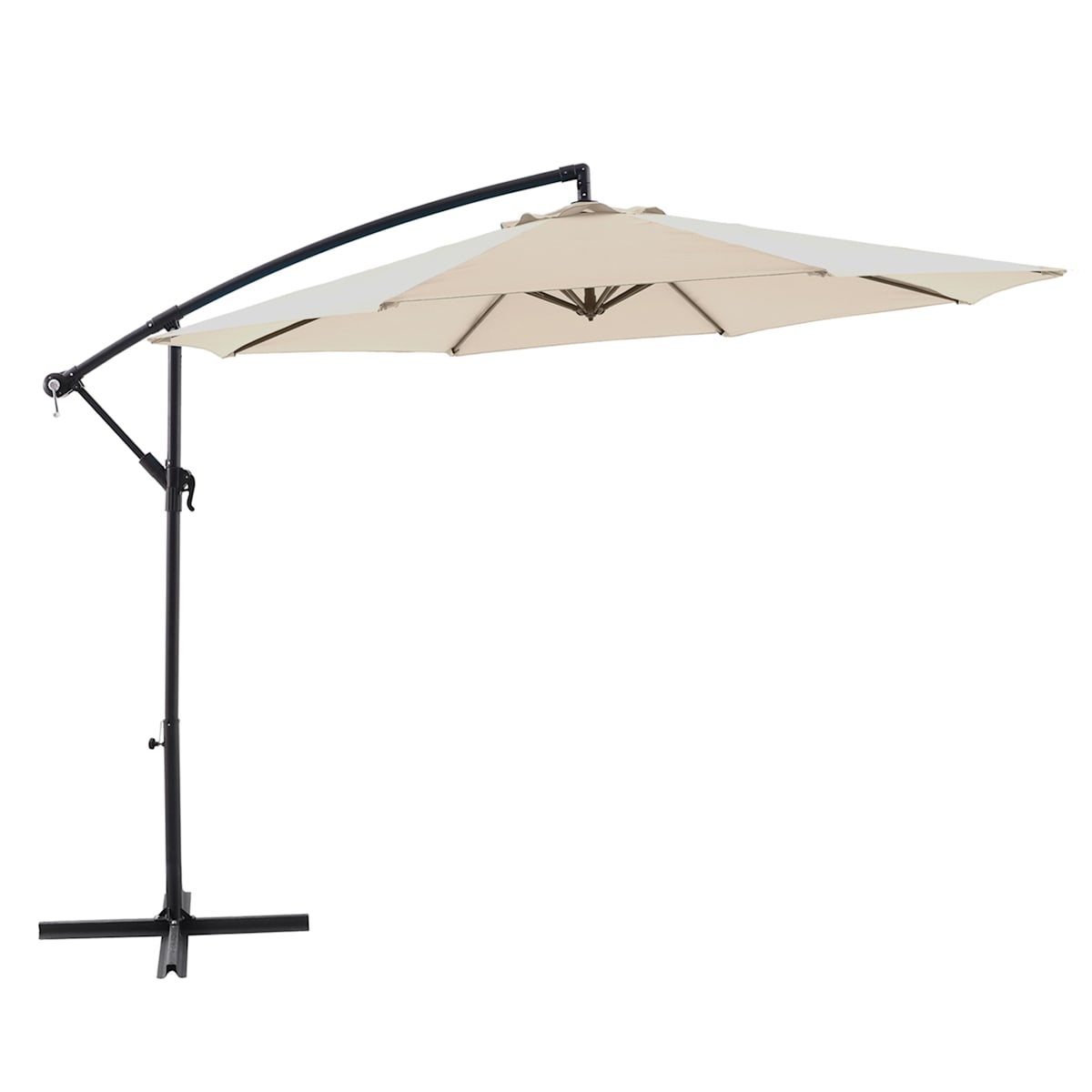 At Home Tan Offset Round Patio Umbrella 10'