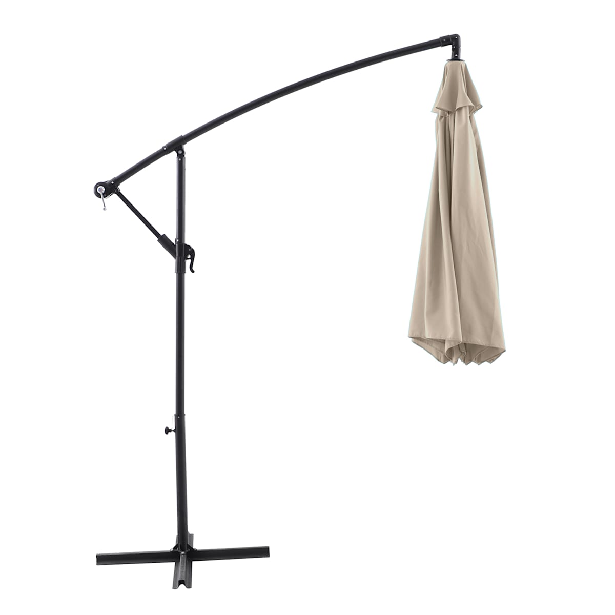 At Home Tan Offset Round Patio Umbrella 10'