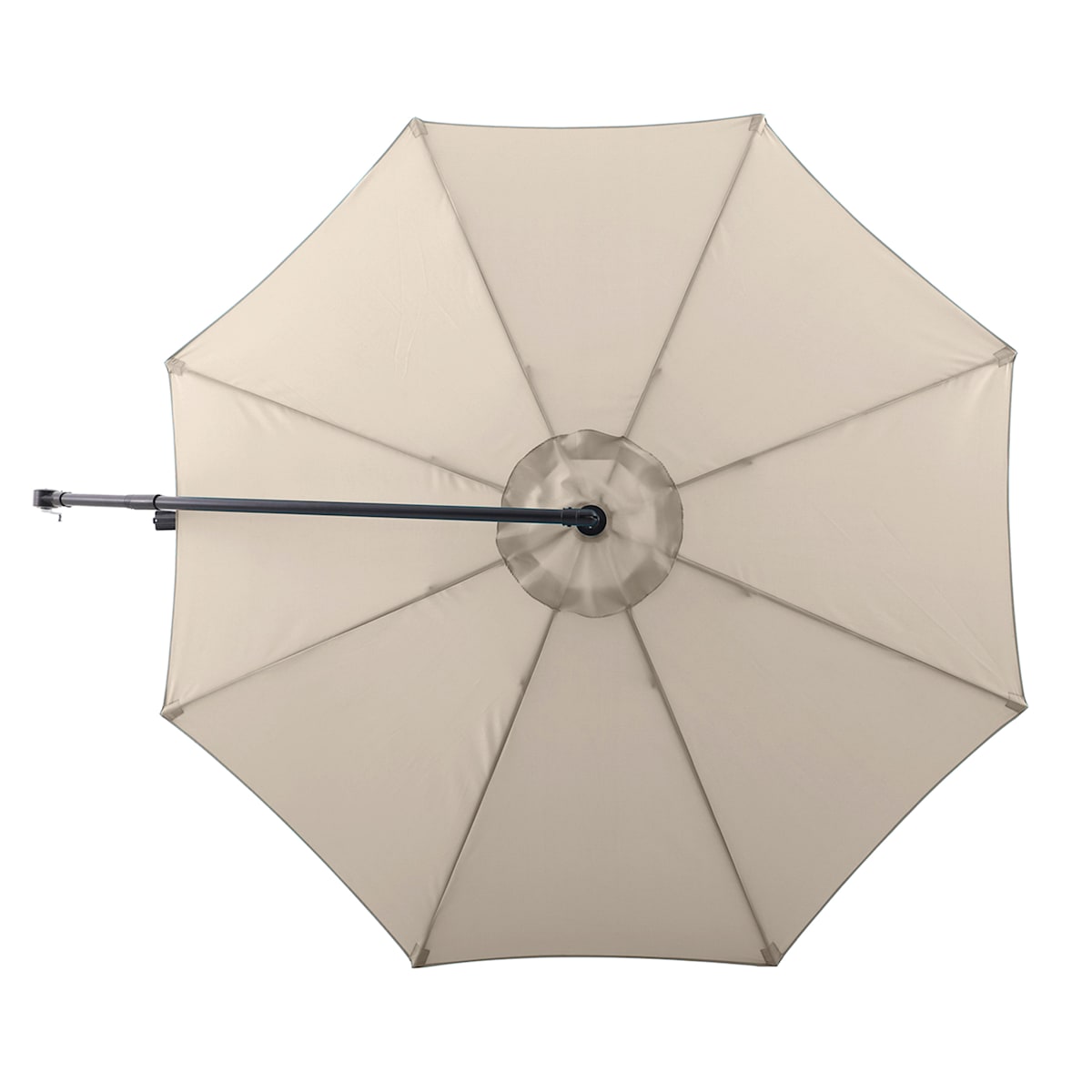 At Home Tan Offset Round Patio Umbrella 10'