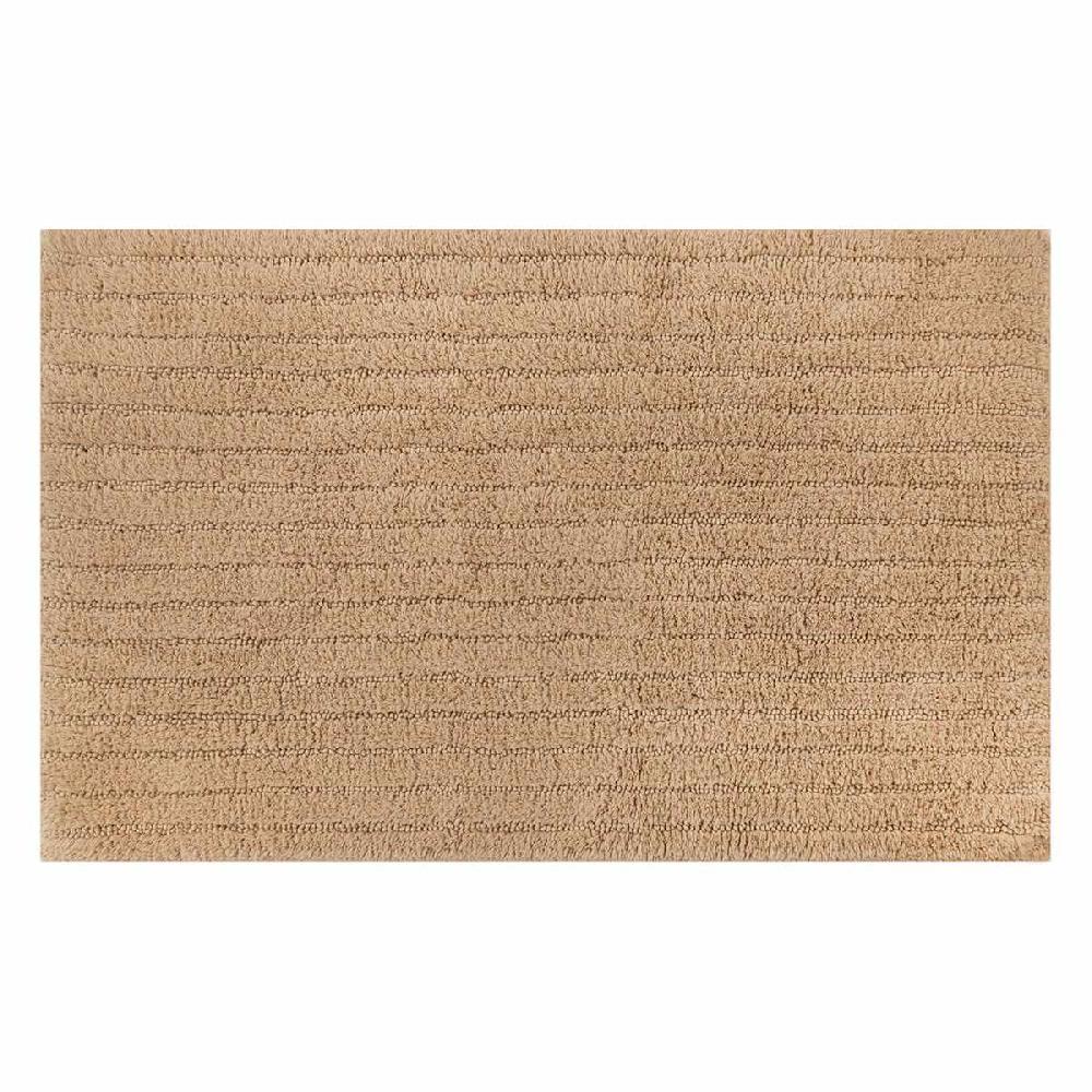 At Home Tan Striped High-Low Bath Rug 20x30