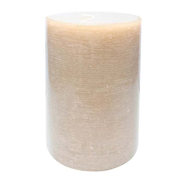 at home Tan Unscented Pillar Candle 4x6