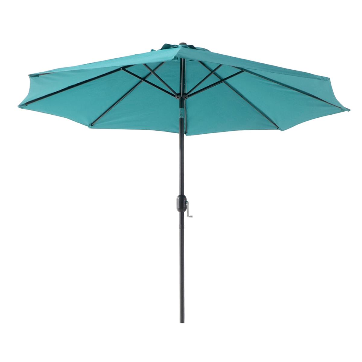 At Home Teal Crank & Tilt Round Patio Umbrella 9'