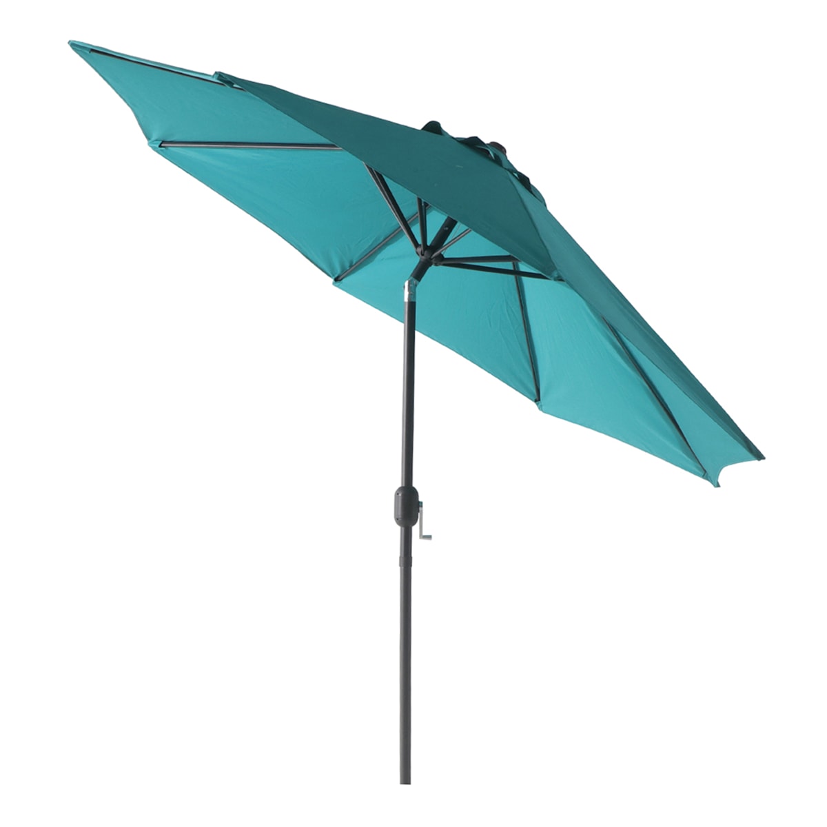 At Home Teal Crank & Tilt Round Patio Umbrella 9'