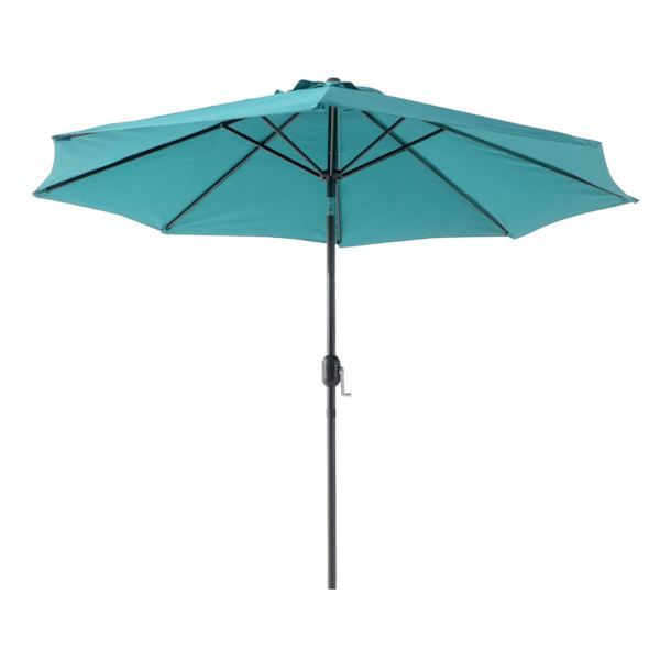 at home Teal Crank & Tilt Round Patio Umbrella 9'