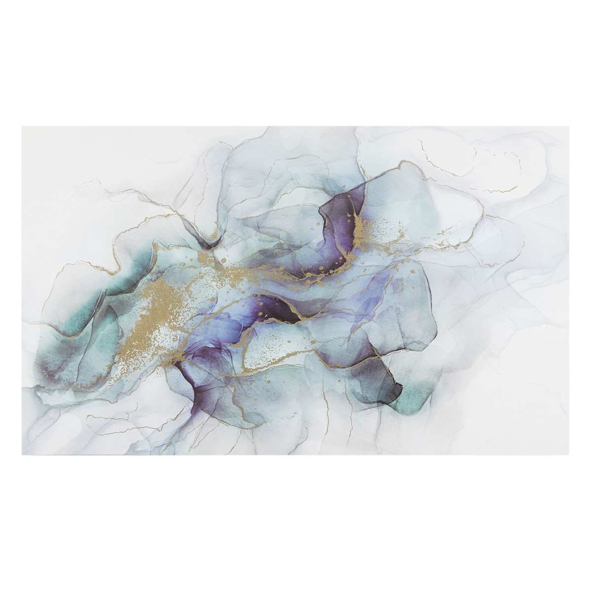 At Home Teal Swirls Canvas Wall Art 60x36