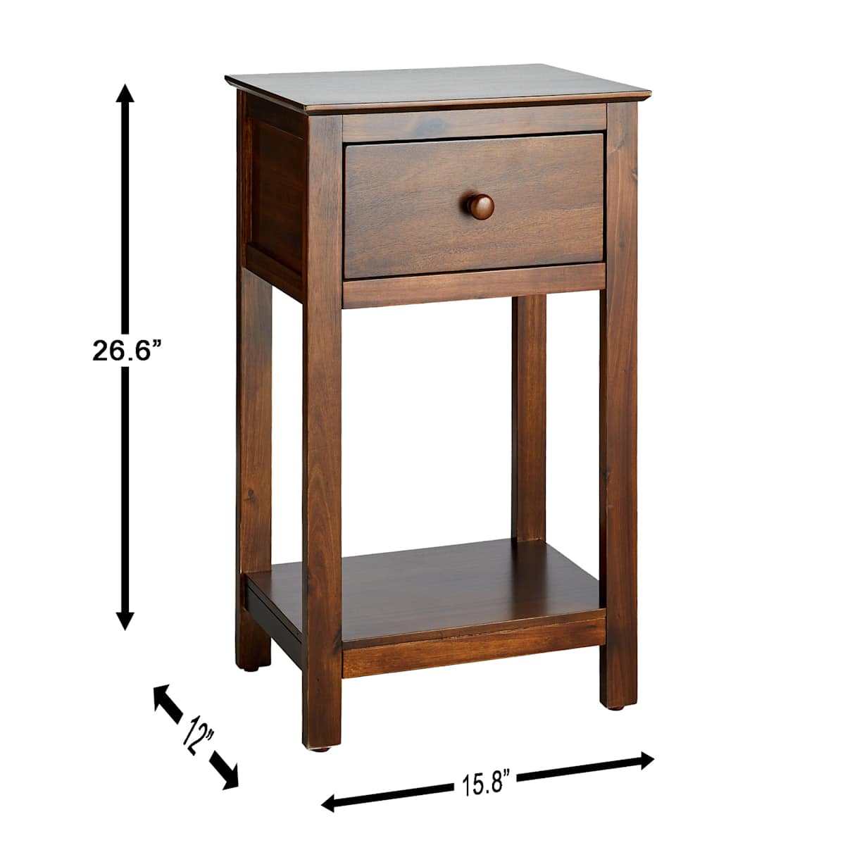 At Home Thomas Accent Table Walnut Finish