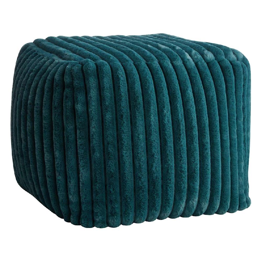 At Home Tracey Boyd Esme Channeled Fur Pouf Teal
