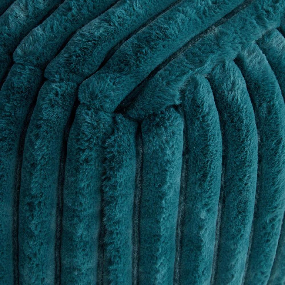 At Home Tracey Boyd Esme Channeled Fur Pouf Teal