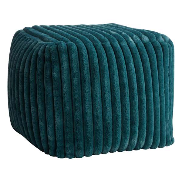at home Tracey Boyd Esme Channeled Fur Pouf Teal