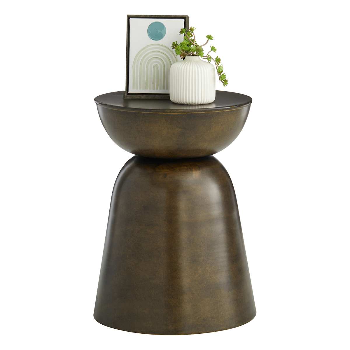 At Home Tracey Boyd Patras Metallic Drum Table