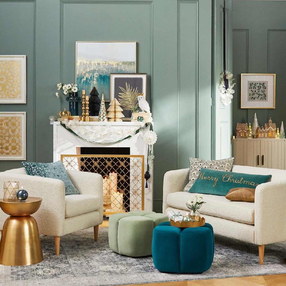 At Home Tracey Boyd Patras Metallic Drum Table