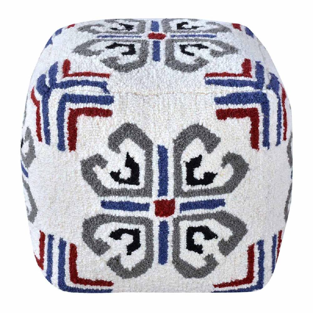 At Home Tracey Boyd Tile Tufted Pouf Blue