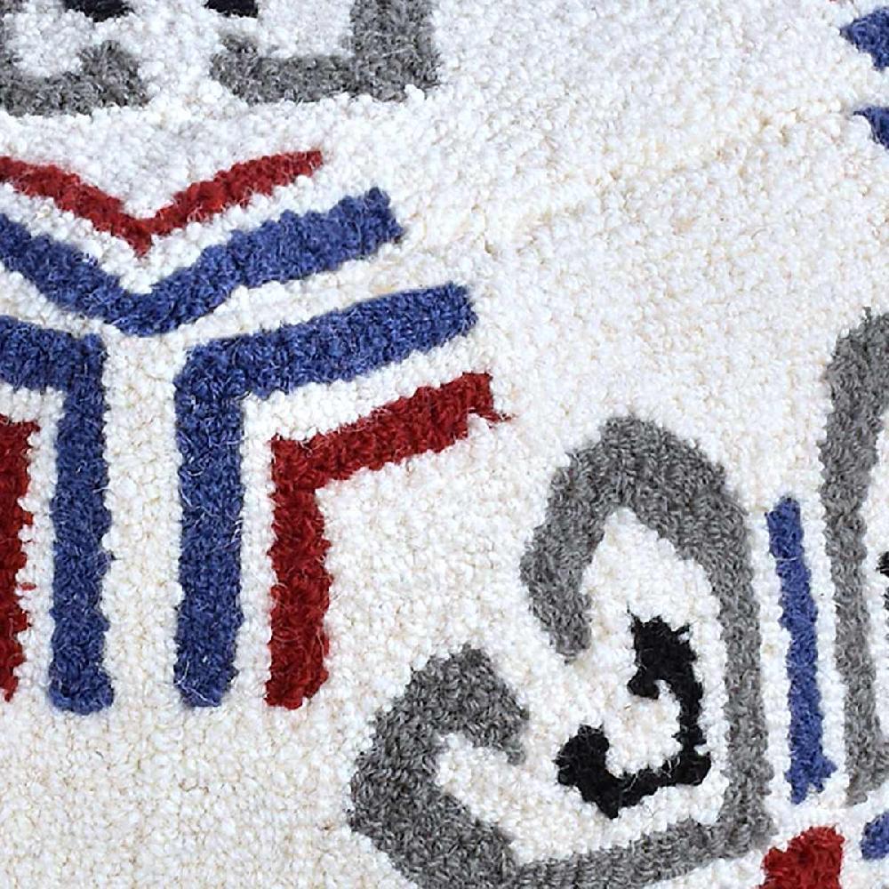 At Home Tracey Boyd Tile Tufted Pouf Blue