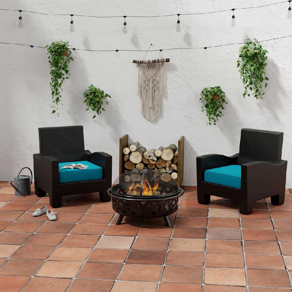 At Home Turquoise Canvas Outdoor Deep Seat Cushion