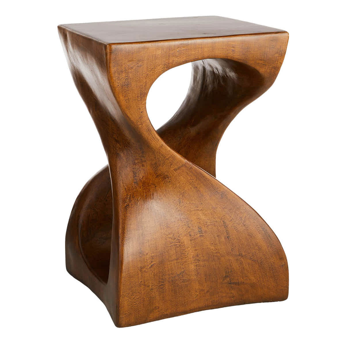 At Home Twist Accent Table Walnut Finish