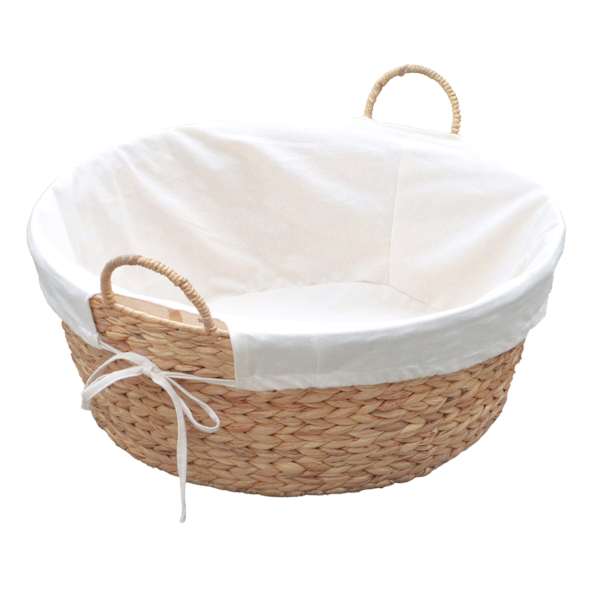 at home Water Hyacinth Lined Laundry Basket