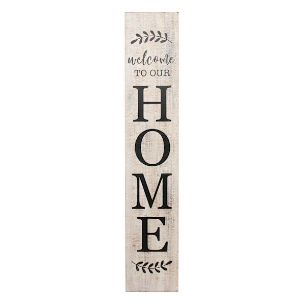 at home Welcome To Our Home Wooden Wall Sign 12x63