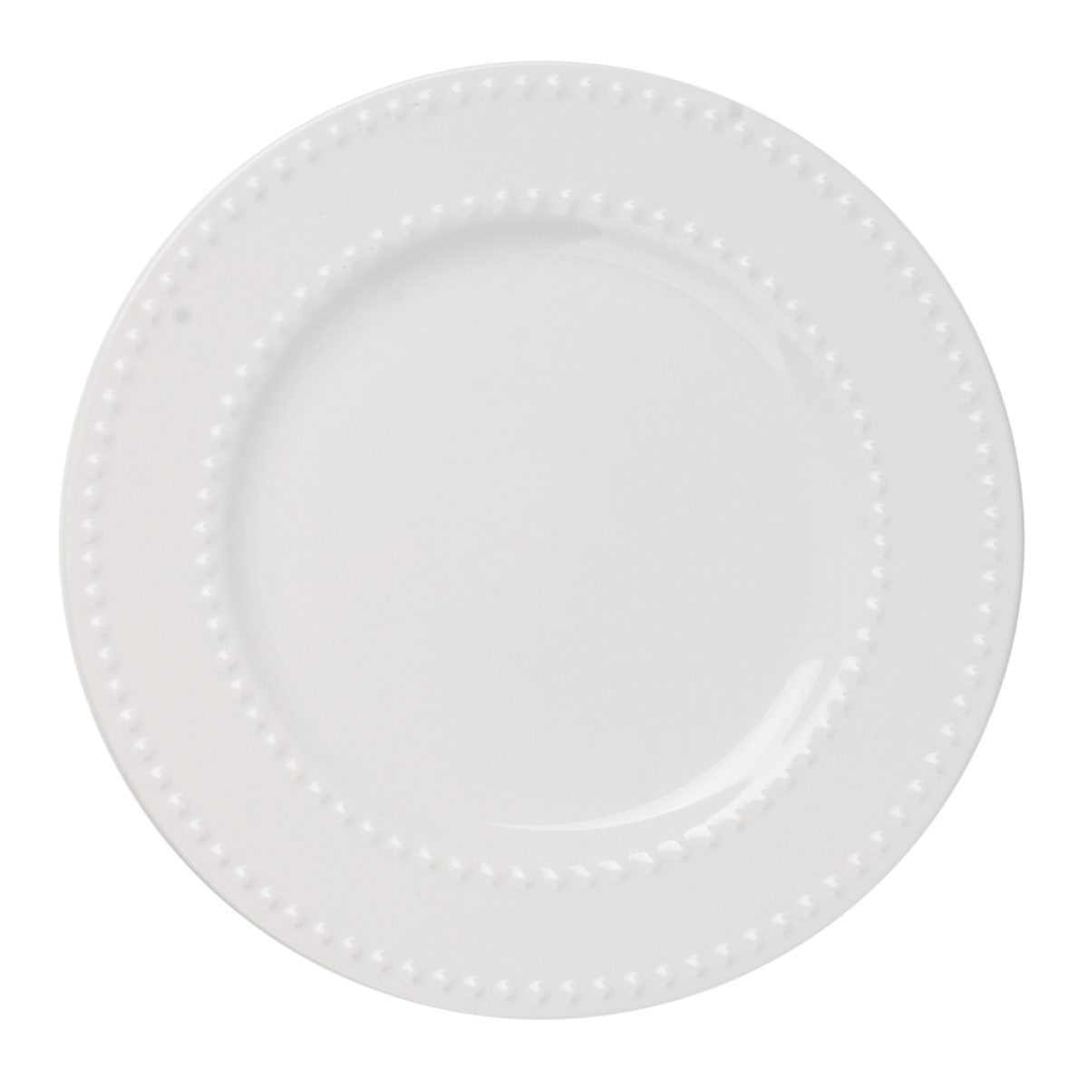 At Home White Beaded Salad Plate