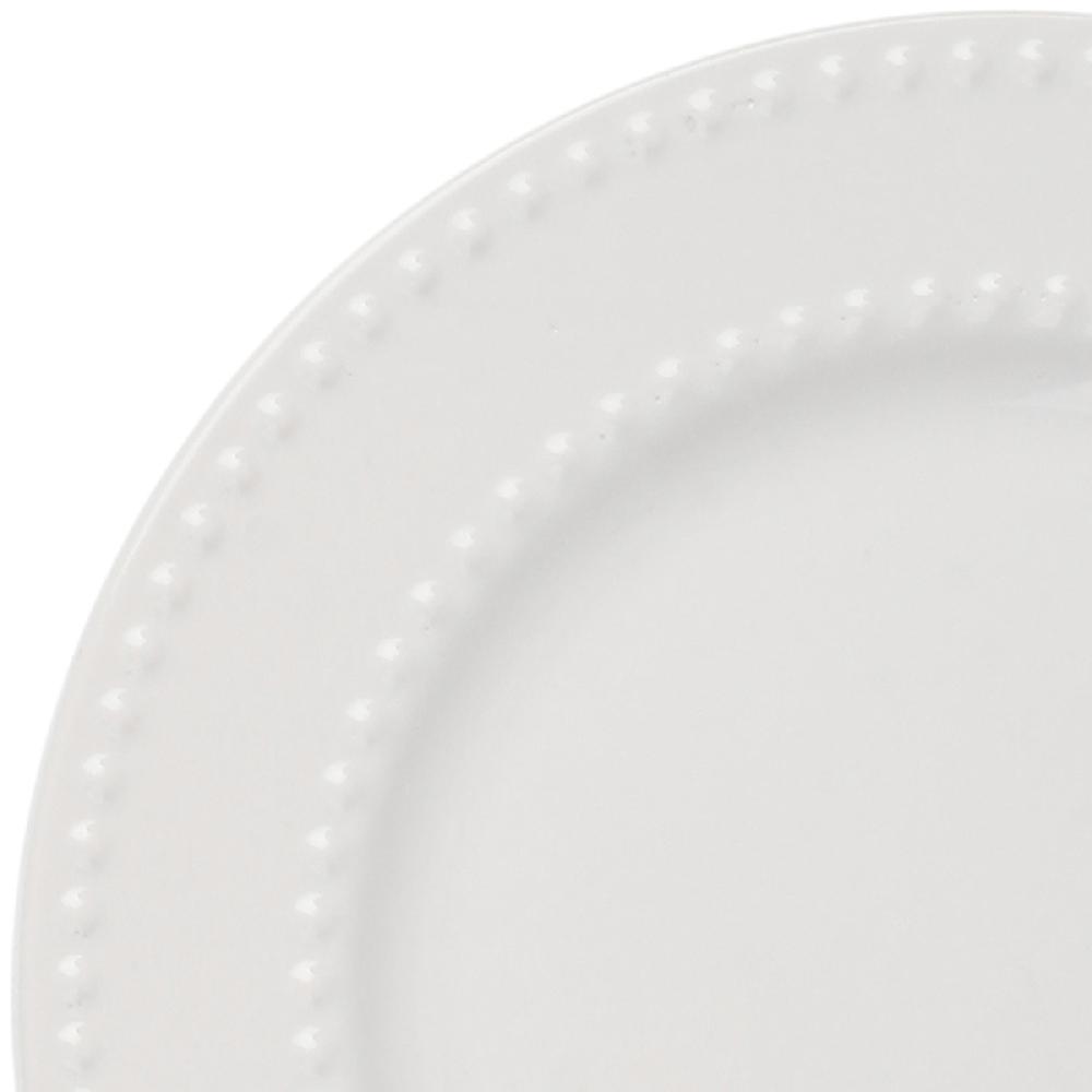 At Home White Beaded Salad Plate