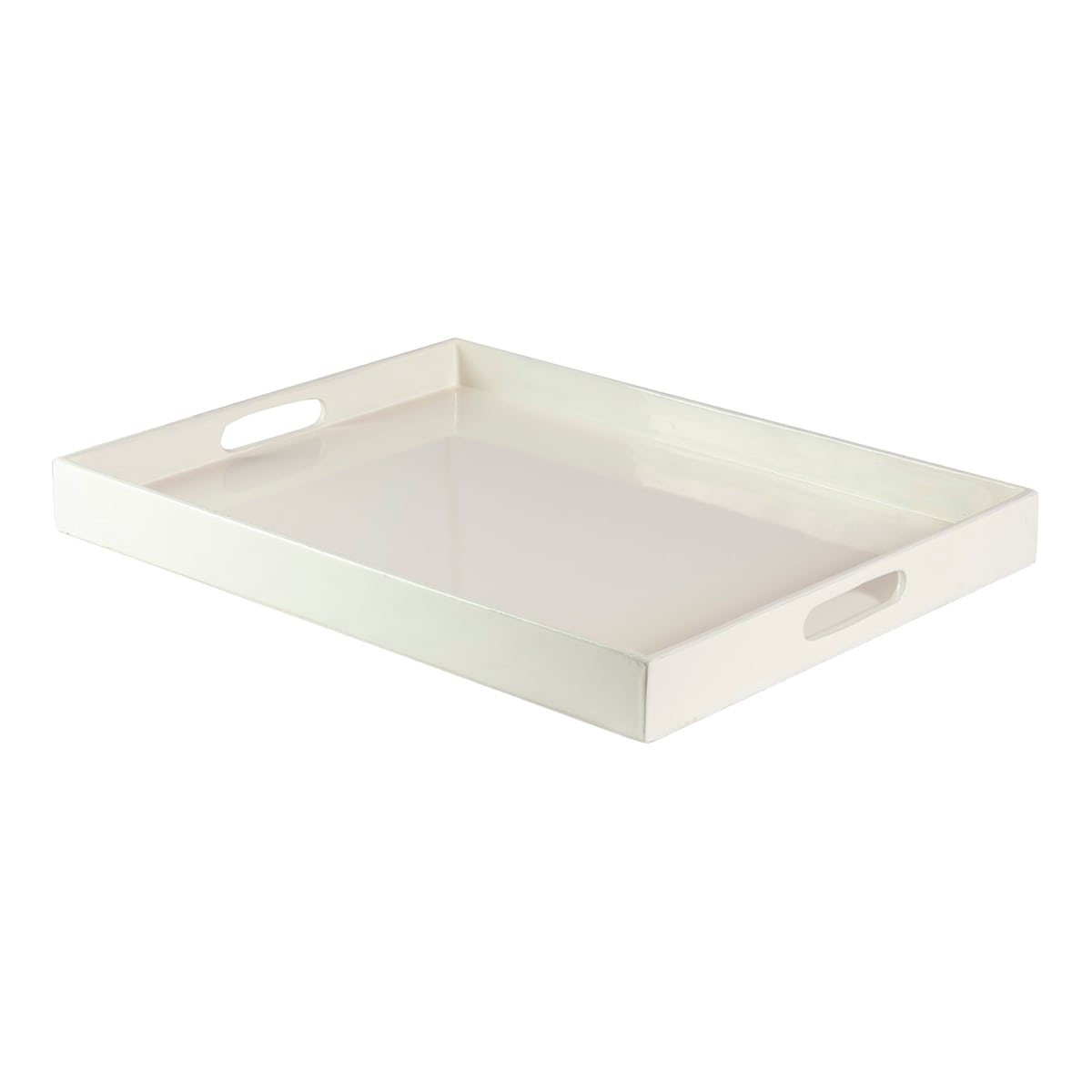 At Home White Enameled Tray 19x14