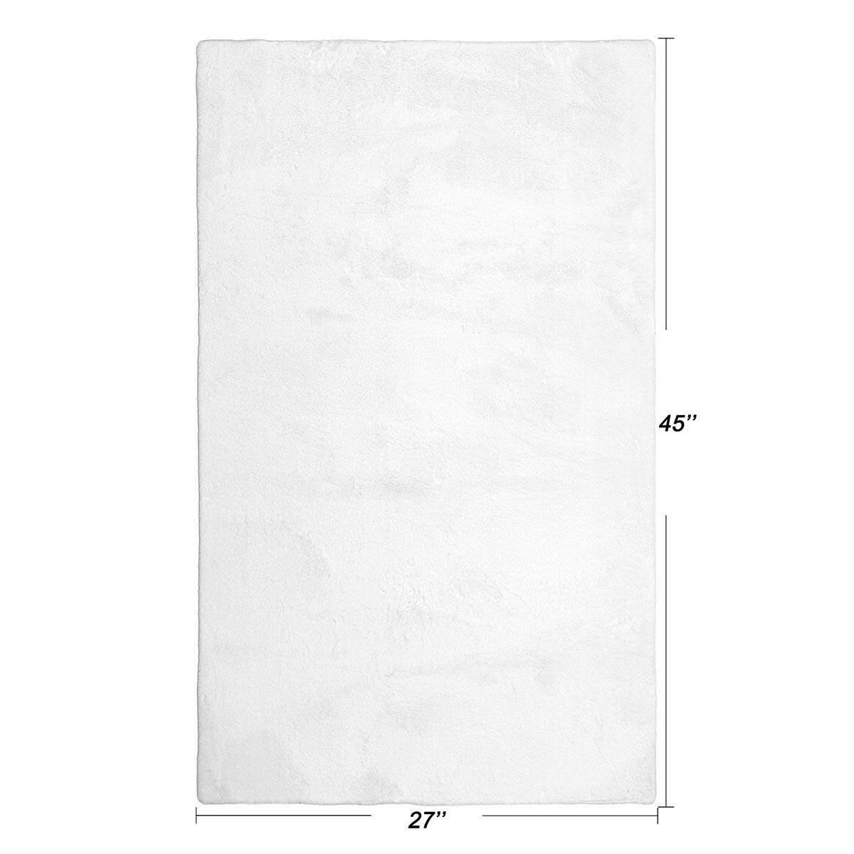 At Home White Faux Rabbit Fur Accent Rug 27x45