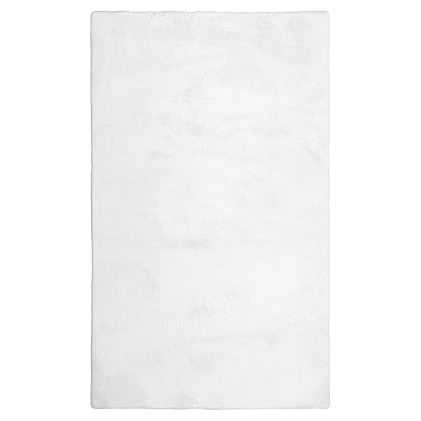 at home White Faux Rabbit Fur Accent Rug 27x45